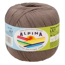 Пряжа ALPINA "LILY" 2   100\% мерсеризованный хлопок   10 шт. х  50 г  175 м ± 5 м №232 серый