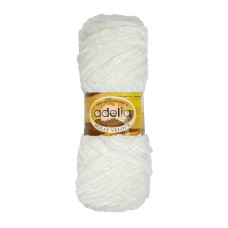Пряжа ADELIA "DOLLY  VELOUR"   100\% микрополиэстер   5 шт. х  100 г  93 м ± 6 м №02 молочный