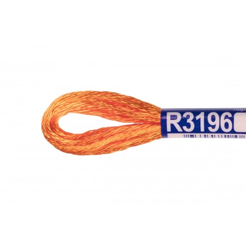 Нитки для вышивания "Gamma"   мулине   100\% вискоза   12 x  8 м R3196 яр-оранжевый