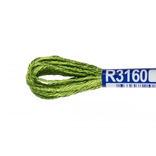 Нитки для вышивания "Gamma"   мулине   100\% вискоза   12 x  8 м R3160 яр-зеленый