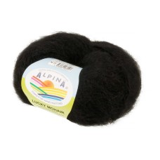 Пряжа ALPINA "LUCKY MOHAIR"   60\% кид мохер, 40\% акрил   10 шт. х  50 г  150 м ± 5 м №01 чёрный