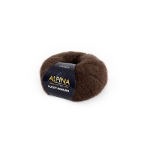 Пряжа ALPINA "LUCKY MOHAIR"   60\% кид мохер, 40\% акрил   10 шт. х  50 г  150 м ± 5 м №15 темно-коричневый