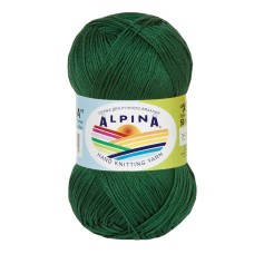 Пряжа ALPINA "XENIA"   100\% мерсеризованный хлопок   10 шт. х  50 г  240 м ± 10 м №072 т.зеленый