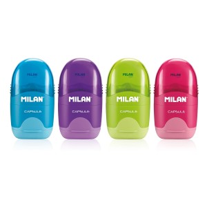"Milan"   Точилка с ластиком Capsule 1 отверстие   16 шт. ассорти 4701116