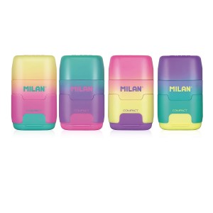 "Milan"   Ластик-точилка Compact Sunset 2 отверстия   16 шт. ассорти 4721116