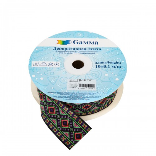 Лента жаккардовая 35 мм  "Gamma"   TRJ-117YP   10 м  отделочная № 3