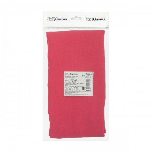 Ткань PC-02   Poly Chiffon   ФАСОВКА   84 г/кв.м ± 5 г/кв.м  150 х  147 см ± 5 см  100\% полиэстер №04 малиновый
