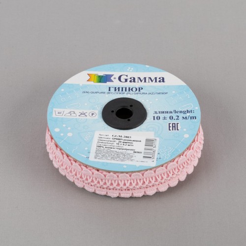 Гипюр "Gamma"   28 мм  GGM-2803   в рулоне   10 м ± 0.2 GP008PI розовый