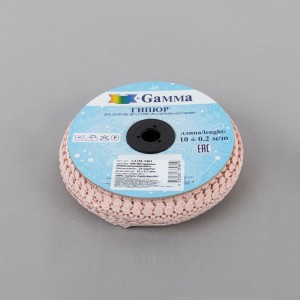 Гипюр "Gamma"   24 мм  GGM-2401   в рулоне   10 м ± 0.2 GP015BP  пудровый(бежево-розовый)