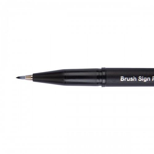 "Pentel"   Фломастер-кисть Brush Sign Pen Pigment   1,1 - 2,2 мм   пулевидный SESP15-AX черный цвет