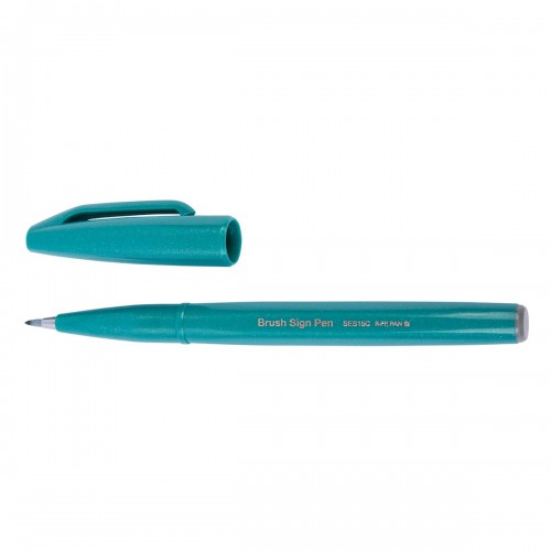 "Pentel"   Фломастер-кисть Brush Sign Pen   2,0 мм   кисть SES15C-D3X бирюзовый