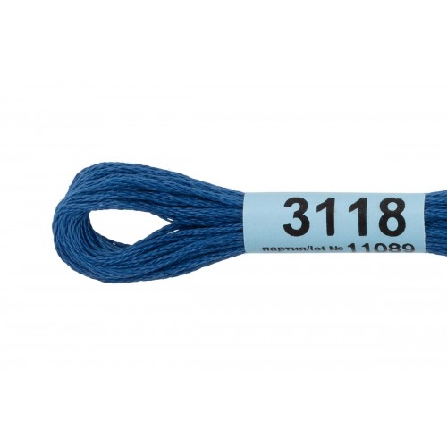 Нитки для вышивания "Gamma"    мулине  ( 3071-3172 )  100\% хлопок   24 x  8 м №3118 синий