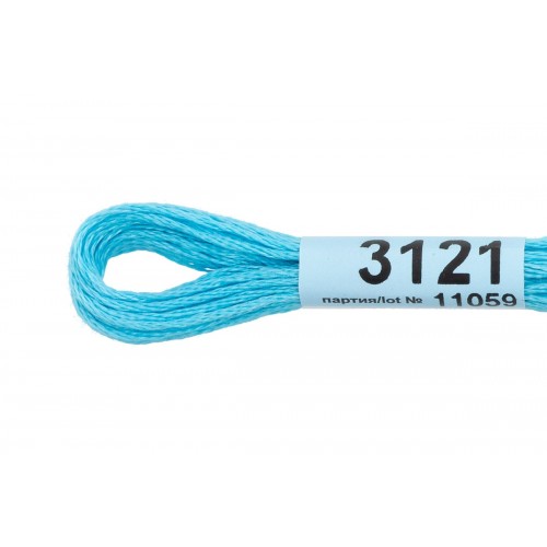 Нитки для вышивания "Gamma"    мулине  ( 3071-3172 )  100\% хлопок   24 x  8 м №3121 голубой