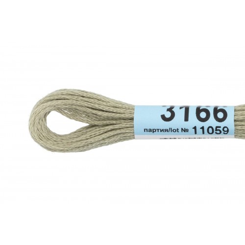 Нитки для вышивания "Gamma"    мулине  ( 3071-3172 )  100\% хлопок   24 x  8 м №3166 гр.серый