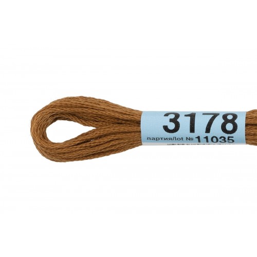 Нитки для вышивания "Gamma"    мулине  ( 3173-6115 )  100\% хлопок   24 x  8 м №3178 т.горчичный