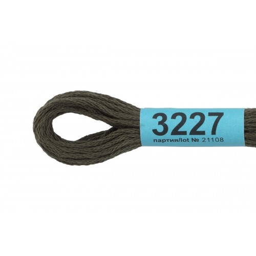 Нитки для вышивания "Gamma"    мулине  ( 3173-6115 )  100\% хлопок   24 x  8 м №3227 т.серый