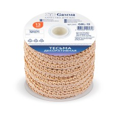 "Gamma"   тесьма декоративная "Булет"   GBL-15   13 мм  33 м ± 0.5 м №071 св.кремовый