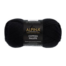 Пряжа ALPINA "COTTON PALLETE"   50\% хлопок, 50\% акрил   10 шт. х  50 г  205 м ± 5 м №02 черный
