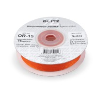 Лента капроновая 15 мм ( 5/8 ")  "BLITZ"   OR-15   22.8 м ± 0.5 м №024 т. оранжевый