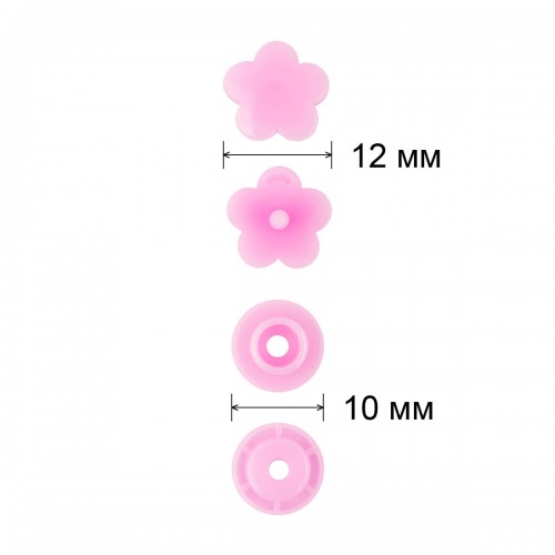 Кнопка "Micron"   POM-12 FL/500   Кнопки пластиковые   пластик  d 12 мм  500 шт. № 004 розовый