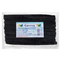 "Gamma"   тесьма декоративная "Самбоса"   GSL-201   13 мм  33 м ± 2 м  СК/Распродажа №039 черный