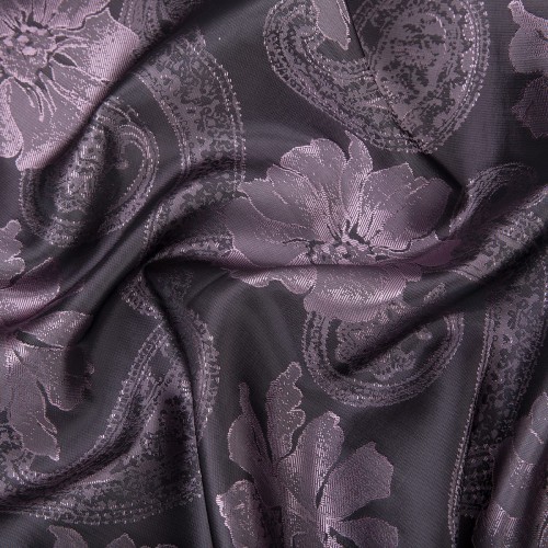 Ткань подкладочная "Gamma"   Taffeta с рисунком   ФАСОВКА   JTR   52\% полиэстер, 48\% вискоза   100 х  145 см ± 2 см №121 т.фиолетово-розовый (огурцы,цветы)