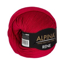 Пряжа ALPINA "RENE"   100\% мерсеризованный хлопок   10 шт. х  50 г  105 м ± 5 м №020 бордовый