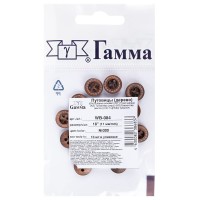 Пуговица "Gamma"   WB-084   18 " ( 11 мм) ( 10 шт)  дерево №300 коричневый