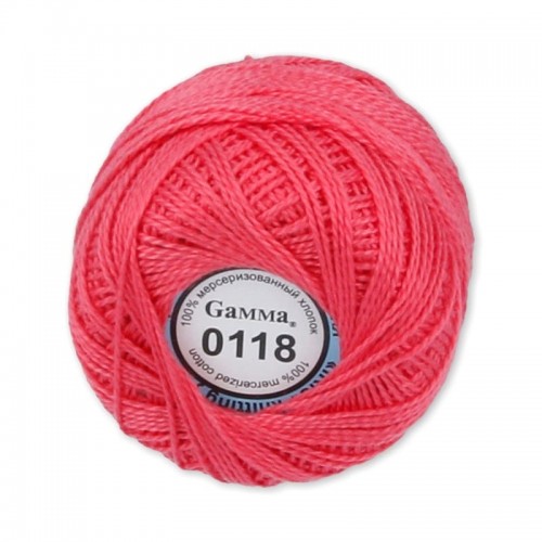 Пряжа "Gamma"   Ирис   100\% хлопок   10 шт. х  10 г  82 м ± 3 м №0118 роз-красный