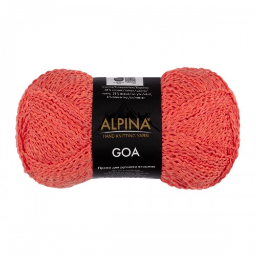 Пряжа ALPINA "GOA"   58\% хлопок, 38\% акрил, 4\% полиэстер   10 шт. х  50 г  175 м ± 5 м №09 мятный