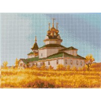 Кристальная (алмазная) мозаика  "ФРЕЯ" ALPD-165   на подрамнике "Храм Серафима Саровского" 40 х 30 см