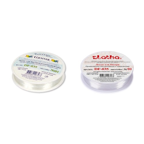 "Zlatka"   / "Gamma"   Леска для бисера   DF-035  d 0.35 мм  100 м ± 0.5 м №01 белый