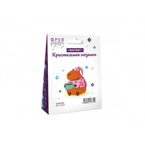 Кристальная (алмазная) мозаика  "ФРЕЯ" ALVM-084   магнит "Капибара" 8.5 х 10 см