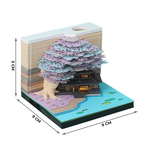 Блок бумажный для записей в виде 3D-заметок с подсветкой   200-250 г/м2  8.5 х  7 х  8.5 см  215 л. "Домик в сказочной чаще" BBZ-02
