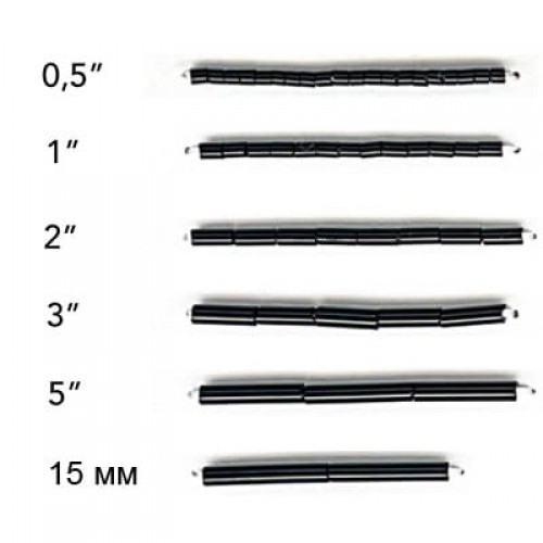 Бисер Чехия BUGLES   351-12001   1.6 мм  0.5 "  50 г 90050 оранжево-красный