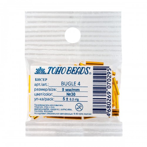 Бисер Япония "TOHO" BUGLE №3   9 мм  5 х  5 г №0045 вишневый