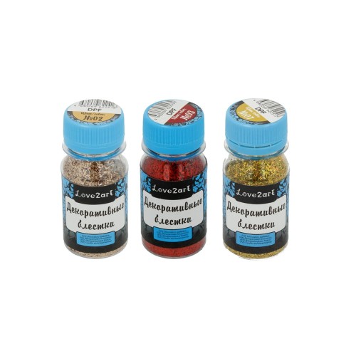 "Love2art"   Декоративные блестки   DPF   1.5 x 0.2 мм  4 уп. х  15 г № 02 св. золотой