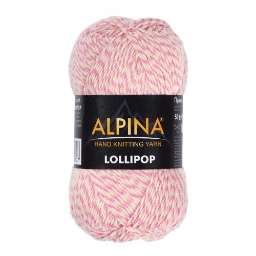 Пряжа ALPINA "LOLLIPOP"   100\% хлопок   10 шт. х  50 г  175 м ± 8 м  СК/Распродажа №02 желтый-розовый-персиковый-малиновый