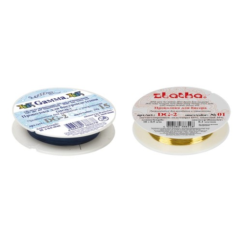 "Zlatka"   / "Gamma"   Проволока для бисера   DG-2  d 0.2 мм  12 х  10 м ± 0.5 м №02 под серебро