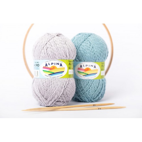 Пряжа ALPINA "ALPACA ACRO"   44\% мериносовая шерсть, 38\% акрил, 18\% альпака   4 шт. х  50 г  150 м ± 7 м №04 св.зеленый