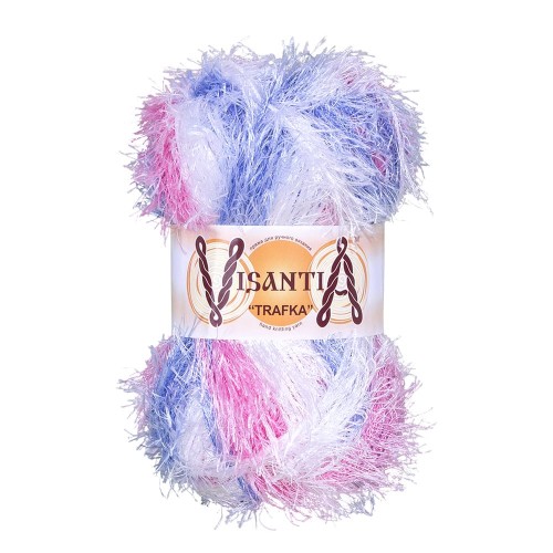 Пряжа VISANTIA "TRAFKA"   меланжевая   100\% полиэстер   5 шт. х  100 г  150 м ± 3 м №1040 св.зеленый/желтый/розовый