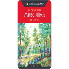 "ВКФ"   "Живопись"   Набор цветных карандашей   JIV-CPM-1012   заточенный   2 х  12 цв. в металлической коробке