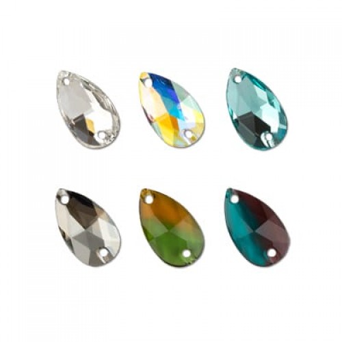 Страз 3230   Crystal AB   12 х  7 мм  кристалл   6 шт  в пакете св.бирюзовый (lt. turquoise 263)