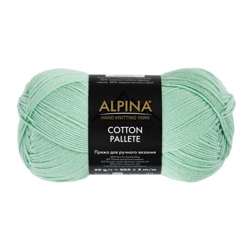 Пряжа ALPINA "COTTON PALLETE"   50\% хлопок, 50\% акрил   10 шт. х  50 г  205 м ± 5 м №02 черный