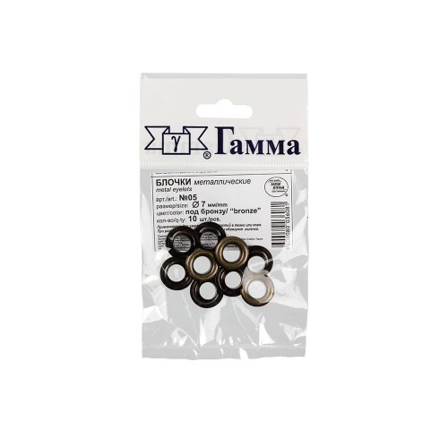 №04   Блочка   ФАСОВКА  d 6 мм  5 x  10 шт под бронзу