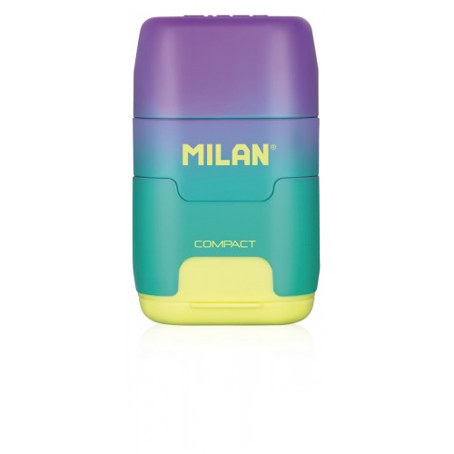 "Milan"   Точилка пластиковая COMPACT Sunset в блистере   СК/Распродажа бирюзово-желтый BYM10424