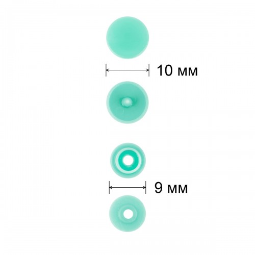Кнопка "Micron"   POM-10   Кнопки пластиковые   пластик  d 10 мм  15 шт. № 011 бирюза