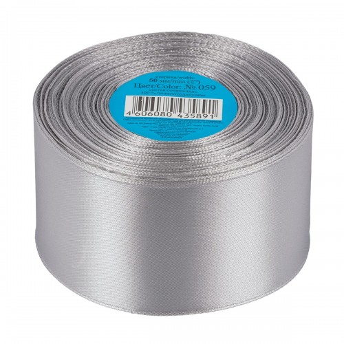 Лента атласная 50 мм ( 2 ")  "Gamma"   33 м ± 2 м №059 серый