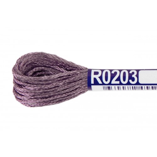 Нитки для вышивания "Gamma"   мулине   100\% вискоза   12 x  8 м R0203 сиреневый