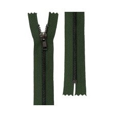 Молния Металл оксид (черный никель) ZIP 5B   однозамковая   16 см Тип 5   10 шт  неразъёмная   "Gamma" №315 хаки